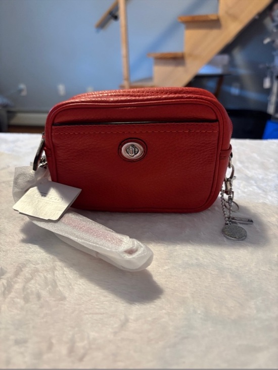 Coach Handbags - Coach Red Leather Wristlet